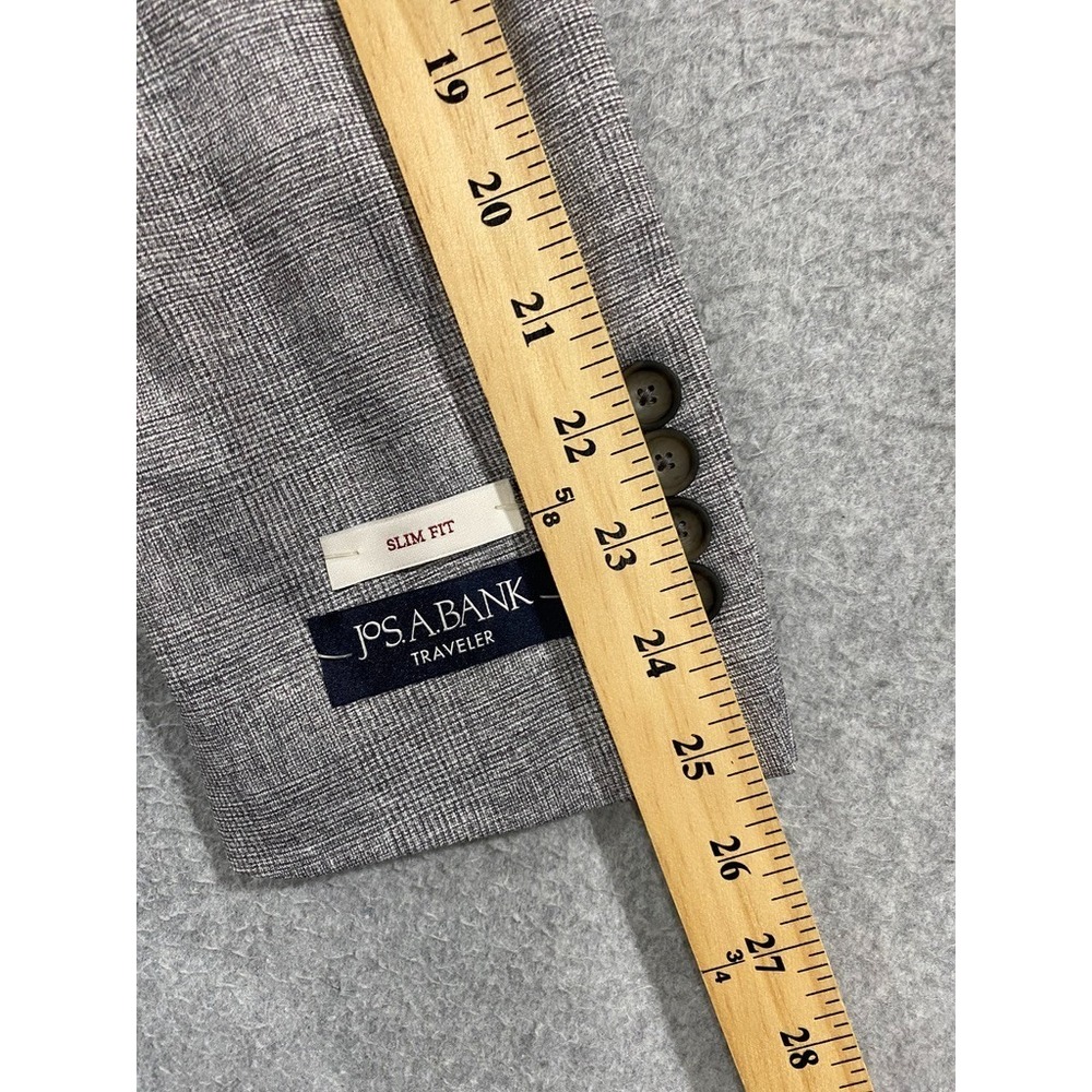 Jos. A. Bank Slim Fit Travler Coat Blazer 40L Beige/Oatmeal Double Vented - Picture 11 of 12